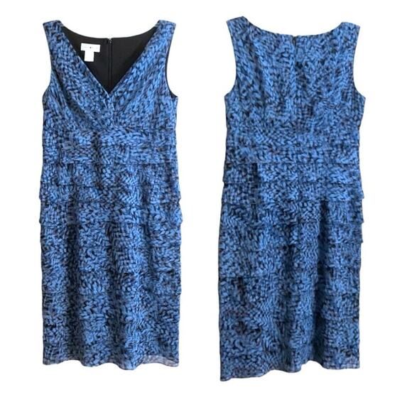 London Style Dresses & Skirts - London Style Women's SZ 10 Blue V-Neck Midi Dress Tiered Lightweight